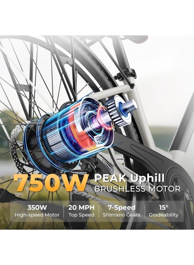 ويندهورس دراجة كهربائية F2 للبالغين، محرك بقوة 350 واط، بطارية قابلة للإزالة 36 فولت 13 أمبير، مدى يتراوح بين 40 و80 كم، سرعة قصوى 32 كم/ساعة، هيكل من سبائك الكربون، إطارات مقاس 26 بوصة، ناقل حركة شيمانو بسبع سرعات، فرامل قرصية مزدوجة، 3 أوضاع للقيادة. - Image 5